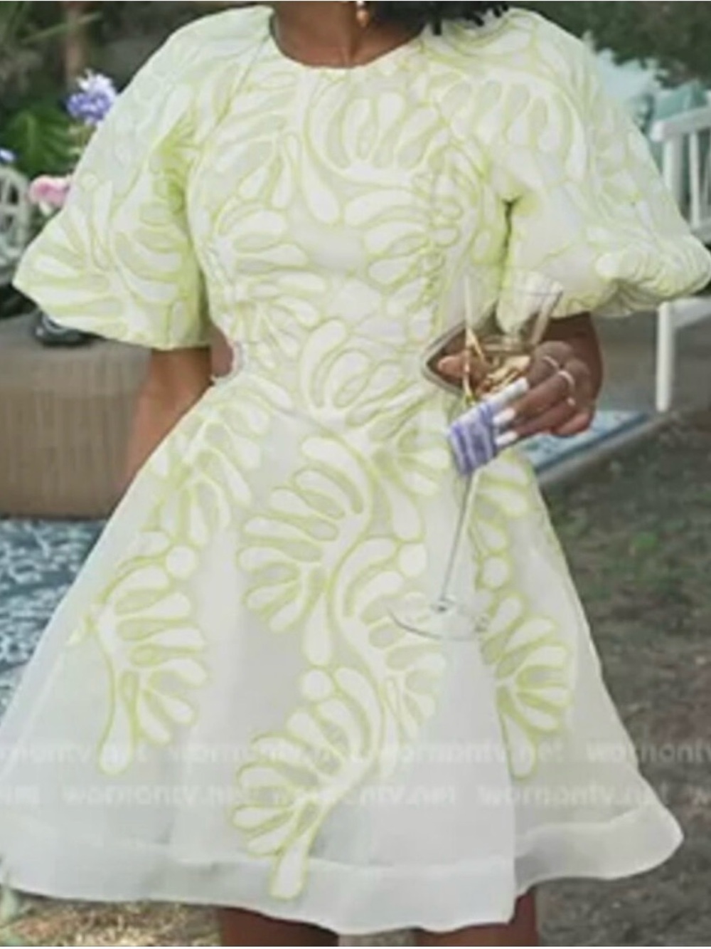 AJE Sculptra Botanical Appliqué Mini Dress Sz 4 US